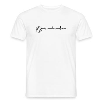 Baseball EKG Herzschlag Baseballschläger - Männer T-Shirt - Weiß - Vorne - AI Model Male 178 dark (178cm)