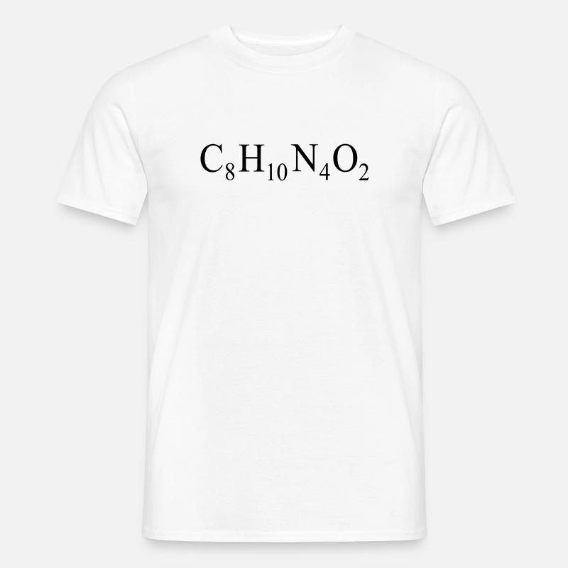 Caffeina - Formula chimica - T-shirt uomo - bianco
