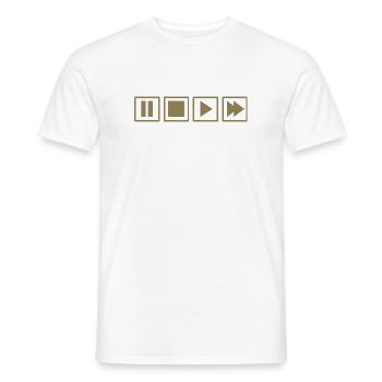 Retro Kassettenrekorder TV Nostalgie fernbedienung - Männer T-Shirt - Weiß - Vorne - AI Model Male 178 dark (178cm)