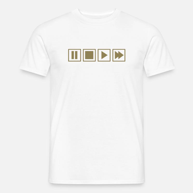 Telecomando TV Nostalgia per il lettore a cassette retrò - T-shirt uomo - bianco