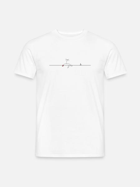 Palme auf Schildkröte Minimalismus Lineart - Männer T-Shirt - Weiß