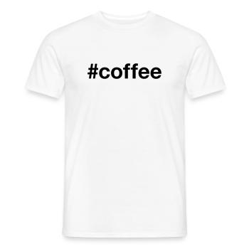 COFFEE Hashtag coffee Caffeine - Men's T-Shirt - white - Front - AI Model Male 178 dark (178cm)