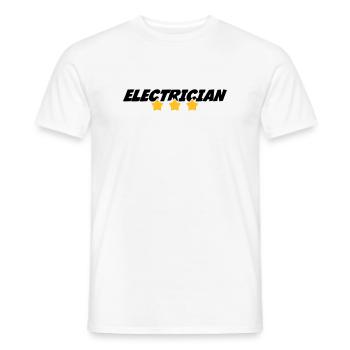 Electricien / Electricité / Travail / Métier / Job - T-shirt homme - blanc - Devant - AI Model Male 178 dark (178cm)