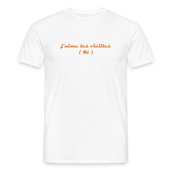 j aime les vieilles 4l orange - T-shirt homme - blanc - Devant - AI Model Male 178 dark (178cm)
