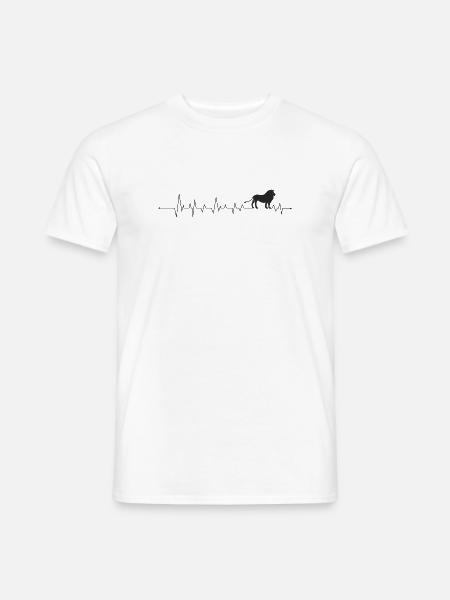 Lone Lion Silhouette - Männer T-Shirt - Weiß
