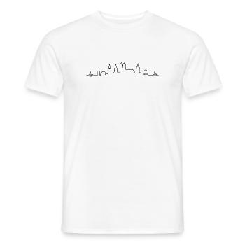 Herz Herzschlag München Bayern Denkmal Silhouette - Männer T-Shirt - Weiß - Vorne - AI Model Male 178 dark (178cm)