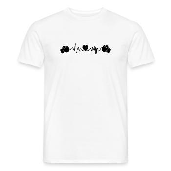 Boxe de fréquence cardiaque - T-shirt homme - blanc - Devant - AI Model Male 178 dark (178cm)