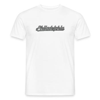 Philadelphia Vintage Schriftzug - Männer T-Shirt - Weiß - Vorne - AI Model Male 178 dark (178cm)