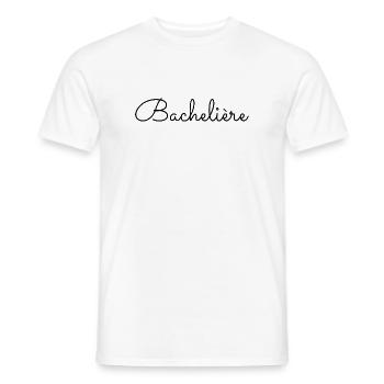 Bachelière - T-shirt homme - blanc - Devant - AI Model Male 178 dark (178cm)