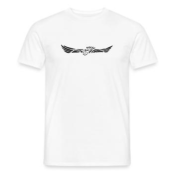 Hibou grand-duc en vol - T-shirt homme - blanc - Devant - AI Model Male 178 dark (178cm)