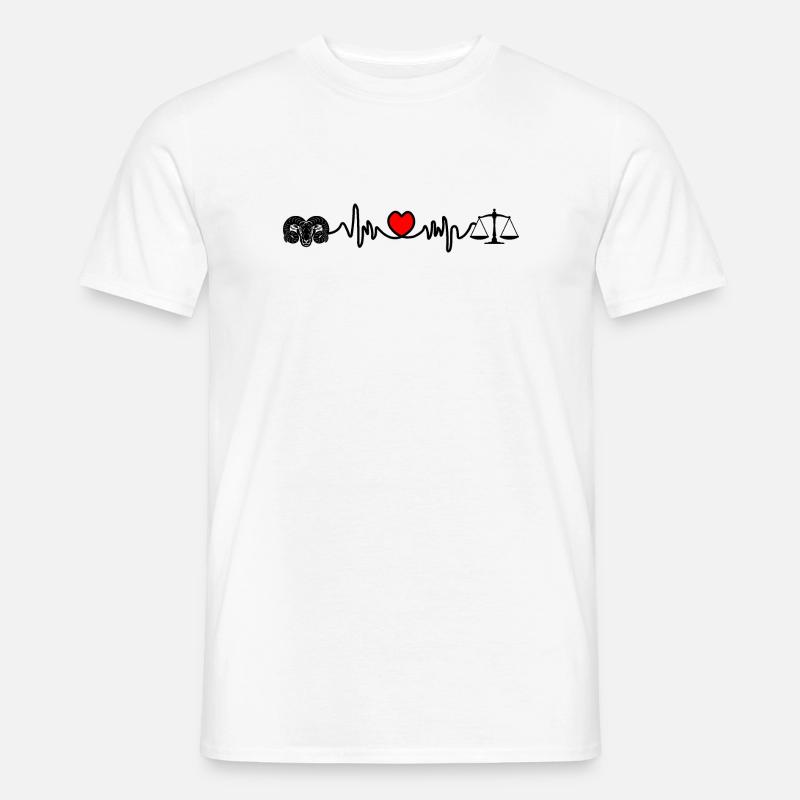 Herzfrequenz-Cardio-Ram-Skala - Männer T-Shirt - Weiß