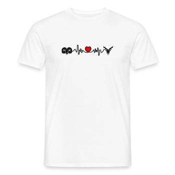 Herzfrequenz Cardio Widder Steinbock - Männer T-Shirt - Weiß - Vorne - AI Model Male 178 dark (178cm)