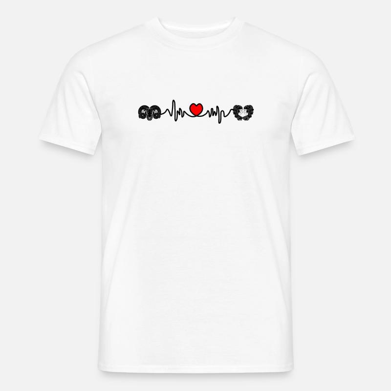 Herzfrequenz Cardio Widder Zwillinge - Männer T-Shirt - Weiß