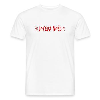 PÈRE NOËL. NOËL. JOYEUX NOËL. MERRY CHRISTMAS - T-shirt homme - blanc - Devant - AI Model Male 178 dark (178cm)