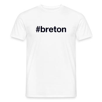 BRETON Hashtag - Männer T-Shirt - Weiß - Vorne - AI Model Male 178 dark (178cm)