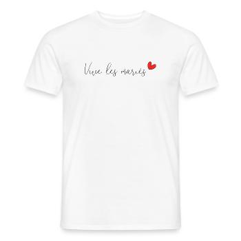 PAAR. GERADE VERHEIRATET. Junggesellinnenabschied. VALENTINSTAG. LIEBE. - Männer T-Shirt - Weiß - Vorne - AI Model Male 178 dark (178cm)