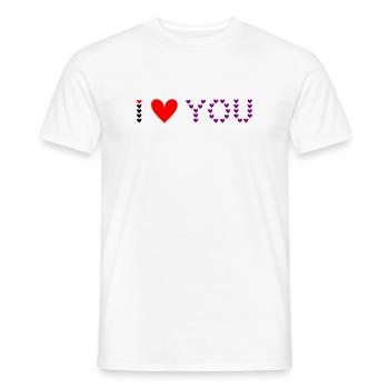 I love you - Herzmuster - Männer T-Shirt - Weiß - Vorne - AI Model Male 178 dark (178cm)