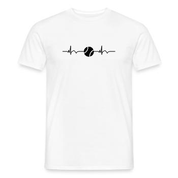 Battement de cœur ECG de tennis balle de tennis - T-shirt homme - blanc - Devant - AI Model Male 178 dark (178cm)