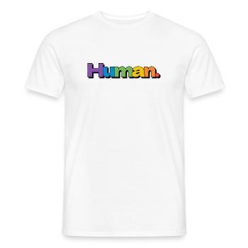 Colorful Human Rainbow Pride Typography - Men's T-Shirt - white - Front - AI Model Male 178 dark (178cm)