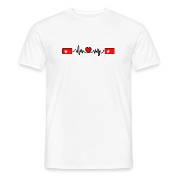 Herzschlag der Maastricht-Flagge - Männer T-Shirt - Weiß - Vorne - AI Model Male 178 dark (178cm)
