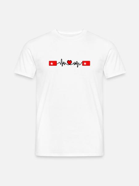 Herzschlag der Maastricht-Flagge - Männer T-Shirt - Weiß