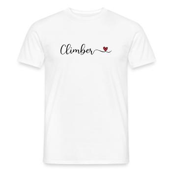 Climber Heart Typography - Men's T-Shirt - white - Front - AI Model Male 178 dark (178cm)