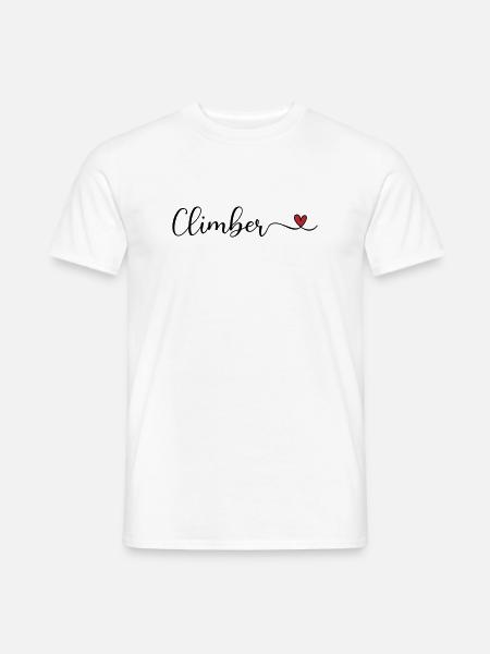 Climber Heart Typography - Men's T-Shirt - white