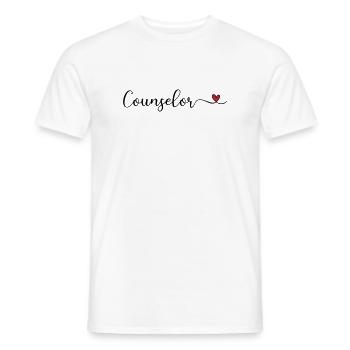 Conseiller au cœur - T-shirt homme - blanc - Devant - AI Model Male 178 dark (178cm)