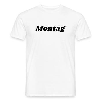 Montag Schriftzug - Männer T-Shirt - Weiß - Vorne - AI Model Male 178 dark (178cm)