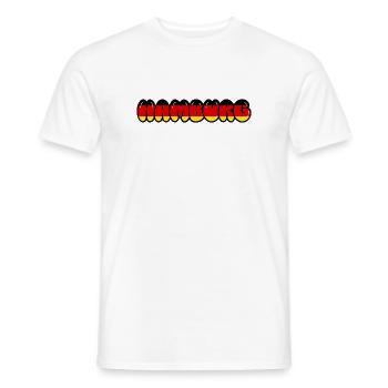 Retro-Typografie der Hamburger deutschen Flagge - Männer T-Shirt - Weiß - Vorne - AI Model Male 178 dark (178cm)