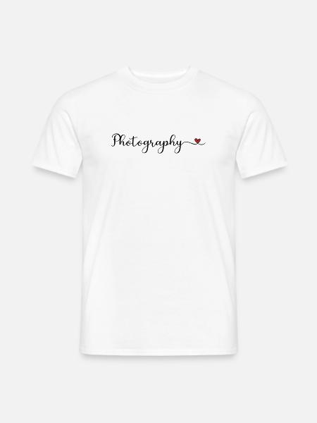 Fotografieherz - Männer T-Shirt - Weiß