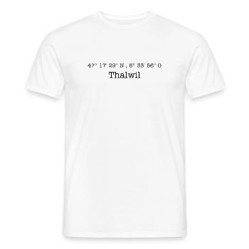 Coordinates Thalwil Zurich - Men's T-Shirt - white - Front - AI Model Male 178 dark (178cm)