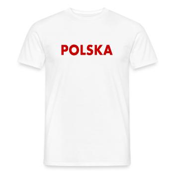 Poland - Men's T-Shirt - white - Front - AI Model Male 178 dark (178cm)