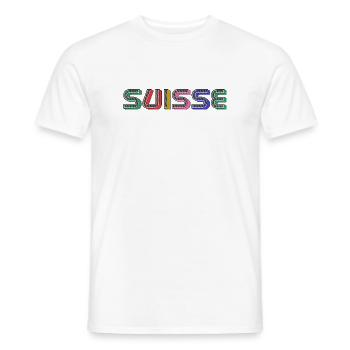 SUISSE. HUMOUR. PAYS - T-shirt homme - blanc - Devant - AI Model Male 178 dark (178cm)