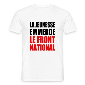 The youth fucks the National Front - Men's T-Shirt - white - Front - AI Model Male 178 dark (178cm)