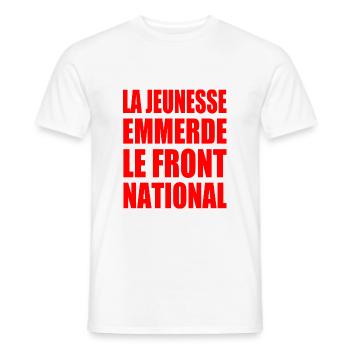 Fuck the National Front - Men's T-Shirt - white - Front - AI Model Male 178 dark (178cm)