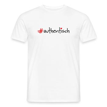 authentisch - Männer T-Shirt - Weiß - Vorne - AI Model Male 178 dark (178cm)