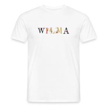 WILMA name decorated with flowers - Men's T-Shirt - white - Front - AI Model Male 178 dark (178cm)