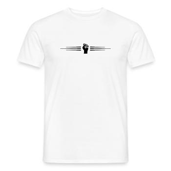Ligne de poing à main - T-shirt homme - blanc - Devant - AI Model Male 178 dark (178cm)