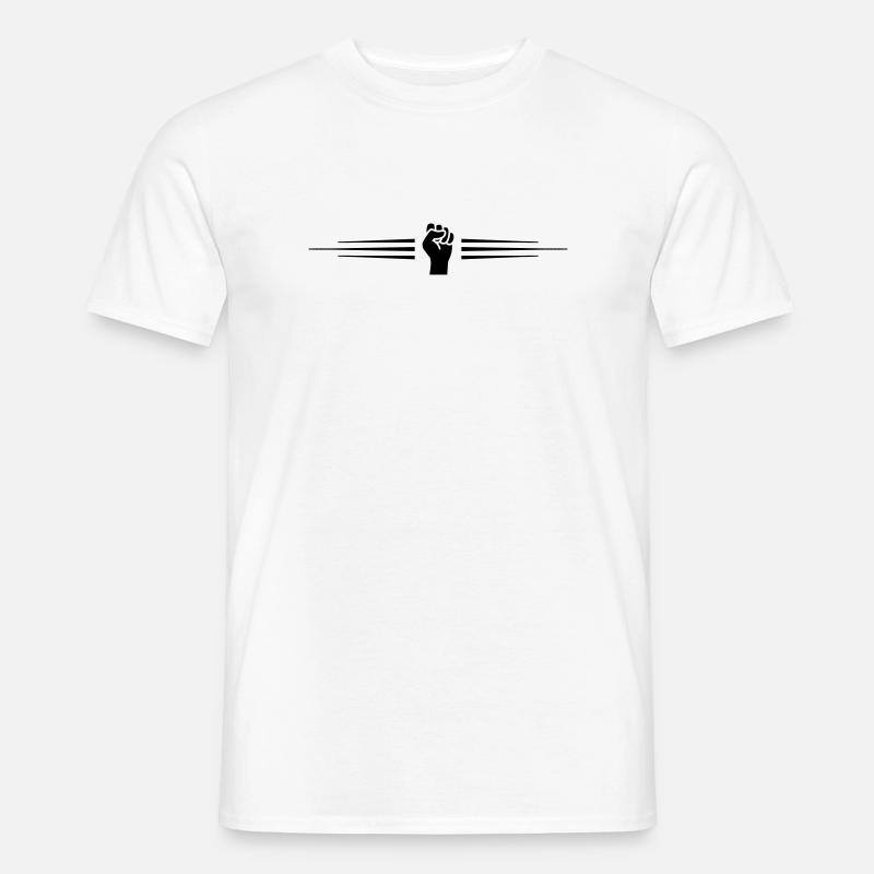 Hand Faust Linie - Männer T-Shirt - Weiß
