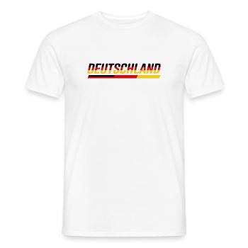 DEUTSCHLAND – Speed Stripe Racing Look - Männer T-Shirt - Weiß - Vorne - AI Model Male 178 dark (178cm)