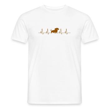 Dackel Herzschlag Hund - Männer T-Shirt - Weiß - Vorne - AI Model Male 178 dark (178cm)