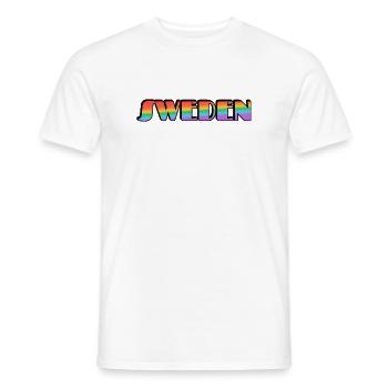 Gay Sweden Rainbow Typografie - Männer T-Shirt - Weiß - Vorne - AI Model Male 178 dark (178cm)