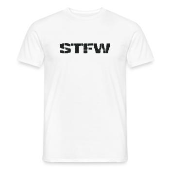 STFW - Search the fucking web - T-shirt homme - blanc - Devant - AI Model Male 178 dark (178cm)