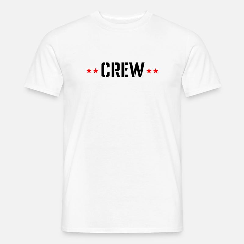 Crew mit Sterne - Männer T-Shirt - Weiß