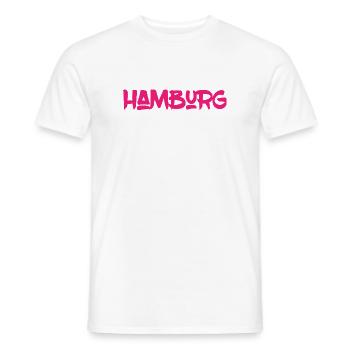 Hamburg - Hansestadt - Alster - Elbe - Hafen - Männer T-Shirt - Weiß - Vorne - AI Model Male 178 dark (178cm)