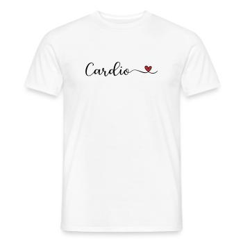 Cardio avec un cœur - T-shirt homme - blanc - Devant - AI Model Male 178 dark (178cm)