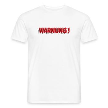 Warning - Modern Statement Design - Men's T-Shirt - white - Front - AI Model Male 178 dark (178cm)