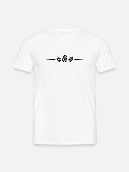 Tannenzapfen Linie - Männer T-Shirt - Weiß