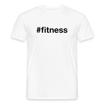 FITNESS Hashtag - T-shirt homme - blanc - Devant - AI Model Male 178 dark (178cm)